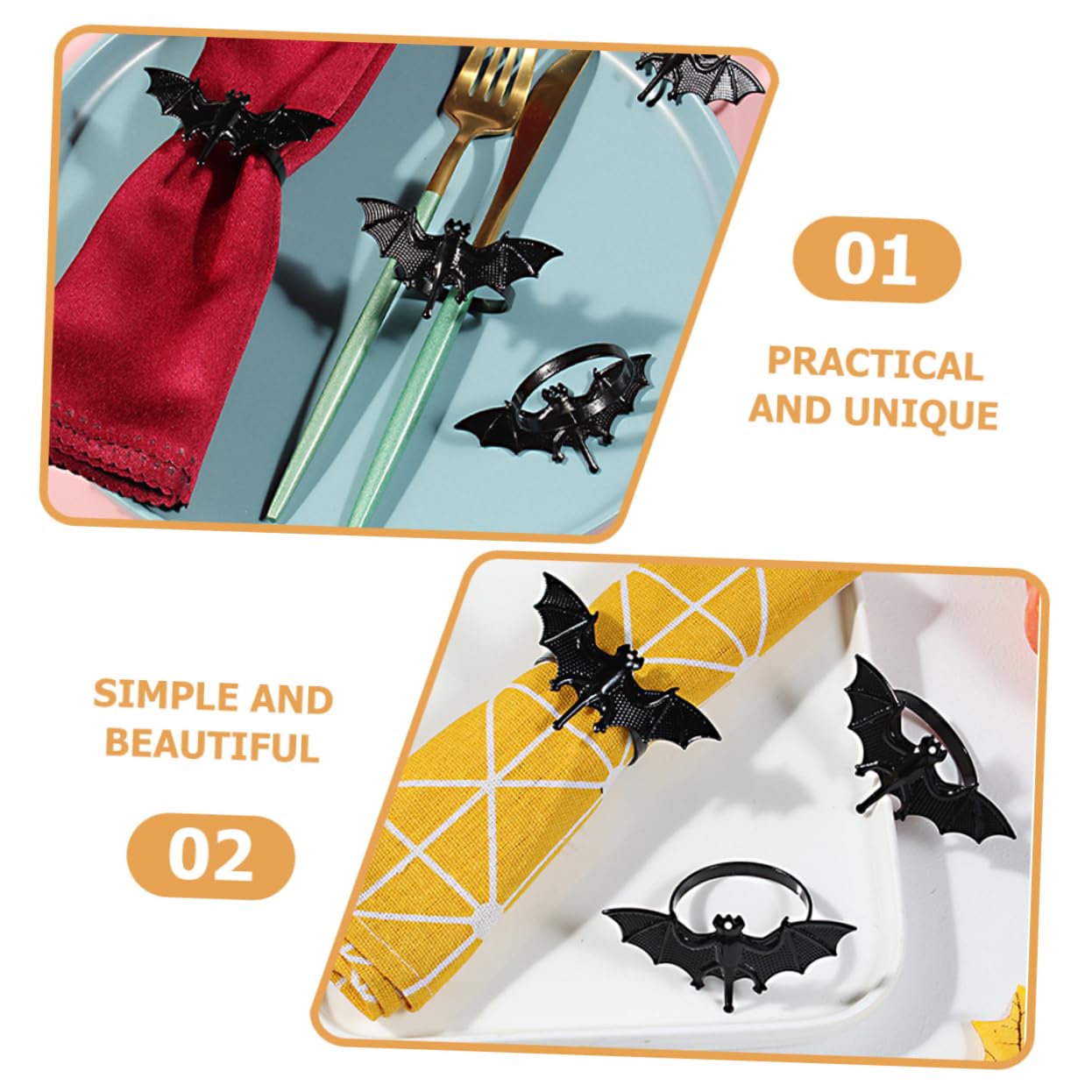 Alipis 4 Sätze Teiliges Halloween Serviettenringe Aus Bat Napkin Buckles Für Halloween Party Dekoration Stilvolle Tischaccessoires Für Unvergessliche Feste 6 Stück * 4