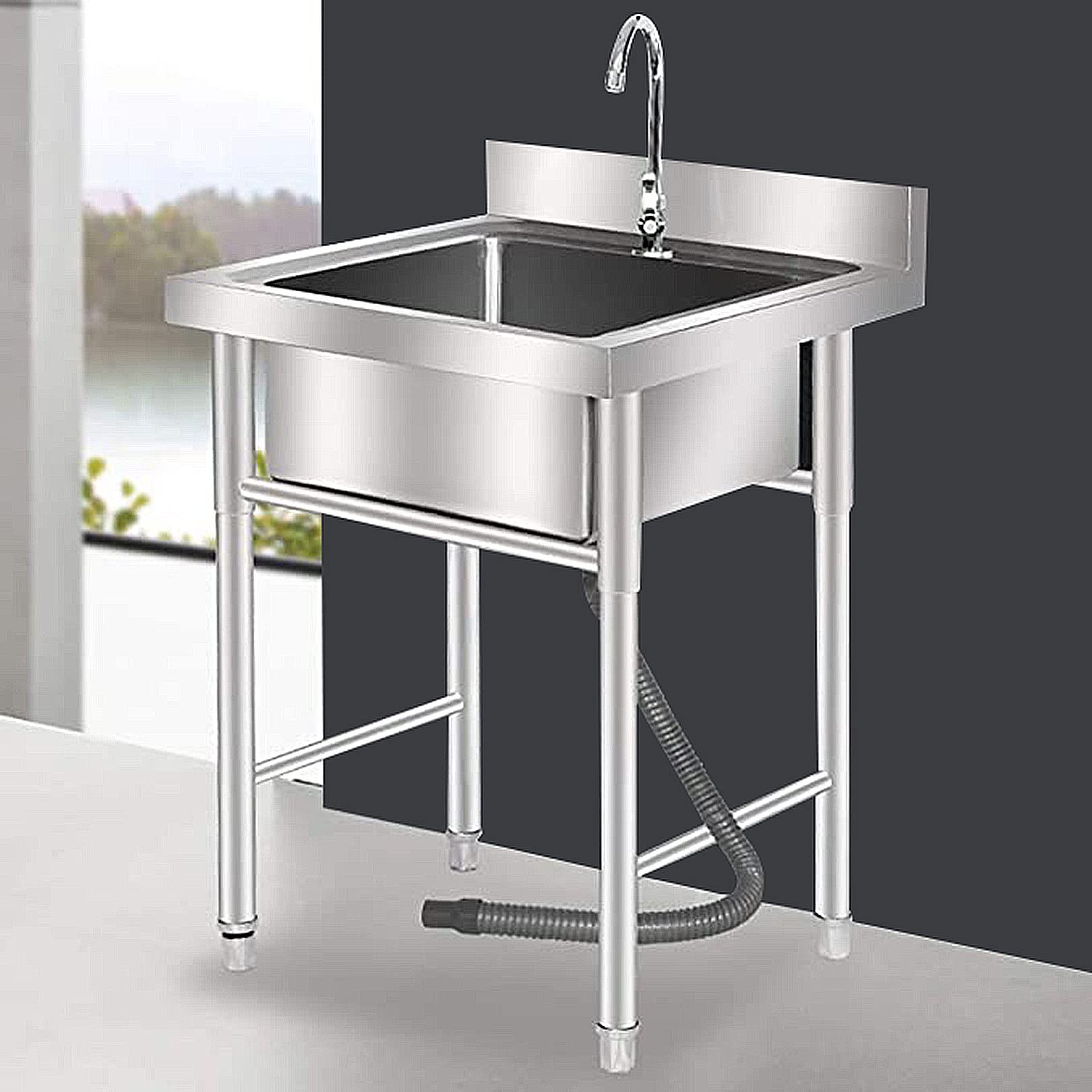 TAXXII Outdoor Sink Commercial Grade Laundry Tub, Free Standing Utility for Garage, Restaurant, Kitchen, Camping Laundry/Utility Room (50/60cm)