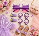 Plutify hair accessories for kids girls | Sunglasses with Hair Accessories Set for Girls - Girl Sunglasses, Bow Clips, Hair Clips | Goggles with Hair Clips and Rubber Bands | Birthday Gift for Girls gallery image