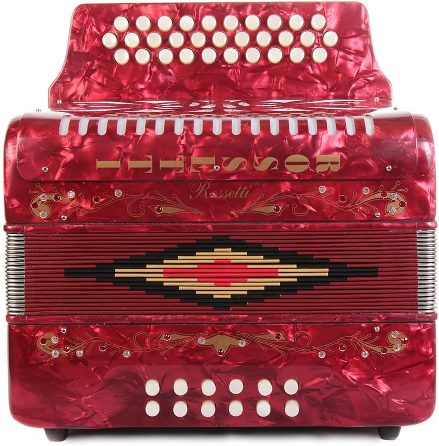 ROSSETTI 31 BUTTON 3112 DIATONIC GCF SOL ACCORDION (RED)