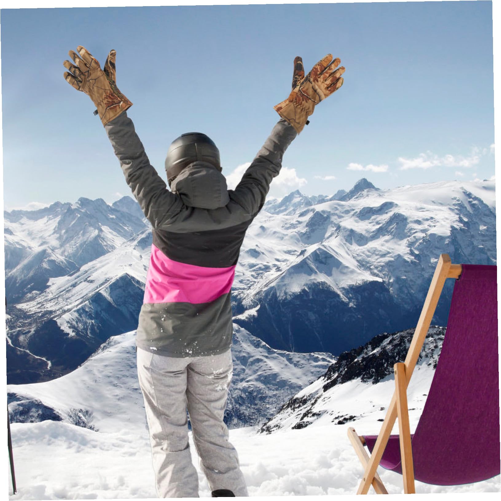 Healifty Guantes De Camuflaje para Exteriores Forro Polar, Impermeables y Cálidos, Ideales para Caza y Deportes De Invierno, Talla XL