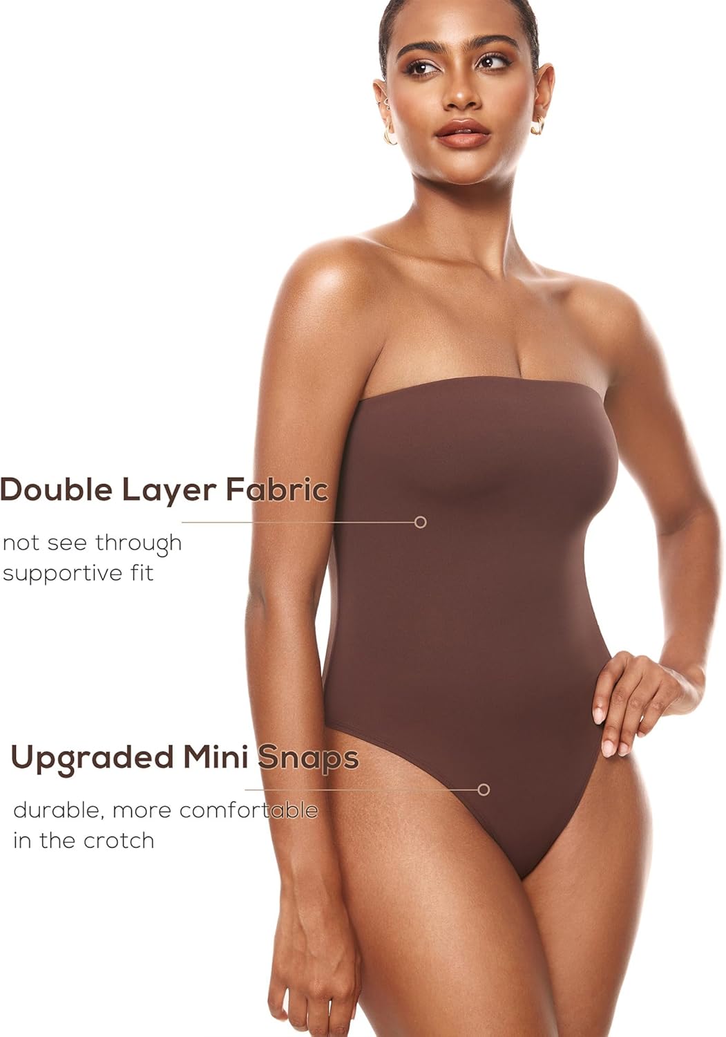 INLYRIC Women's Natrelax Sexy Strapless Bodysuit Thong Tube Top Off The Shoulder One Piece Leotard - Image 4