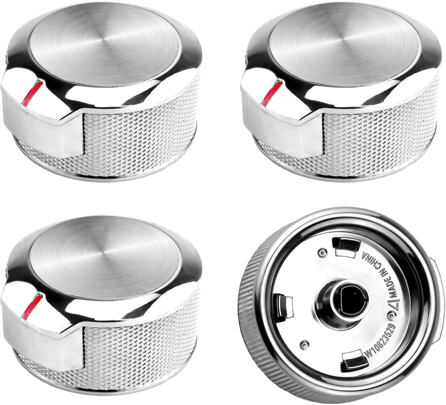 W10823529 Oven Range Control Knob - for Whirlpool KitchenAid Oven Range Stove Knob - Replaces W11156487 AP6285576 EAP12347719 PS12347719 4546228-4 pcs