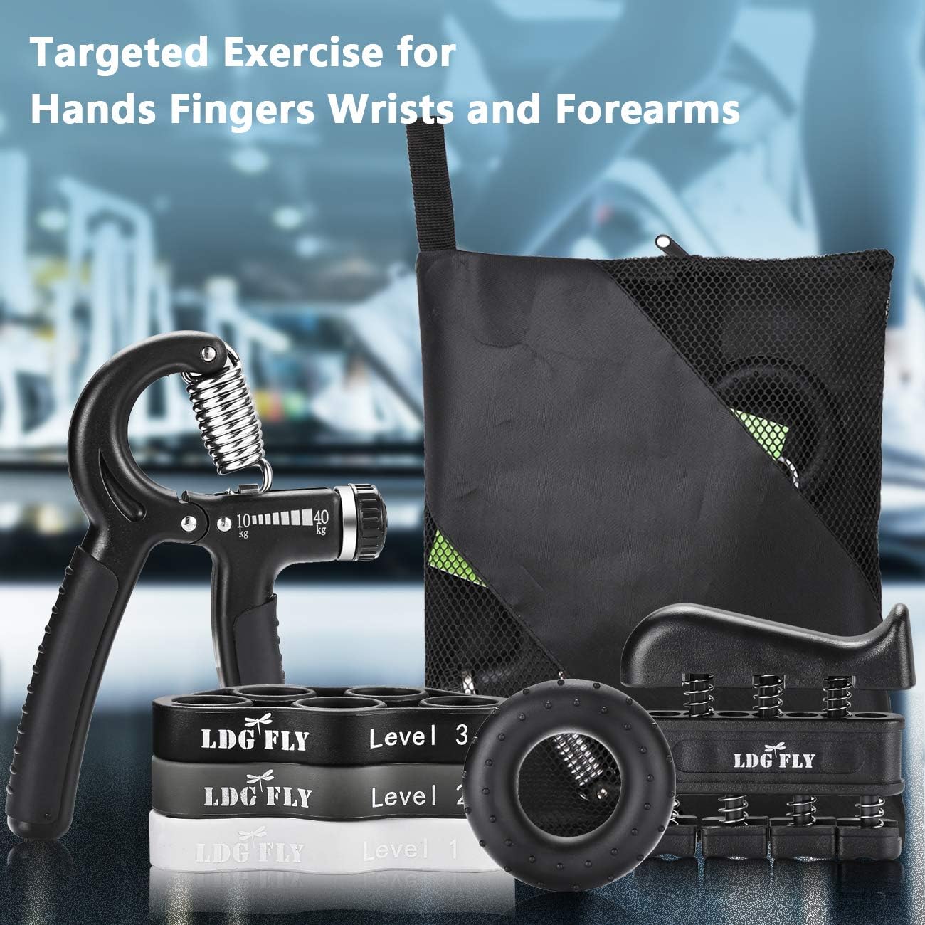 Hand Grip Strengthener Workout Kit （6 pack） - Hand Exerciser and Grip Strength Trainer with Adjustable Hand Strengthener Finger Exerciser Finger Strecher and Hand Strength Ring : Sports & Outdoors
