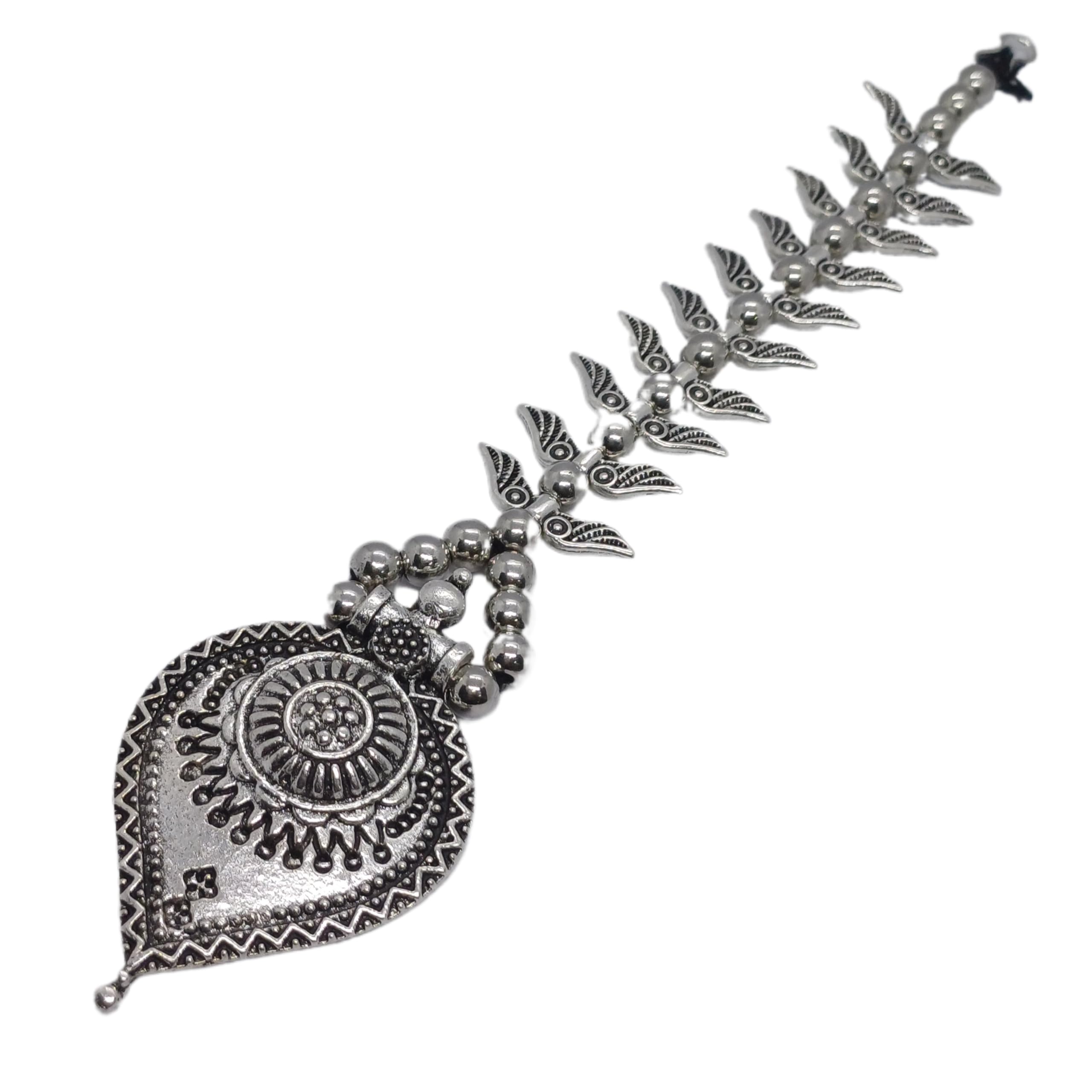 THE OPAL FACTORY Garba Navratri Jewellery Sets for Women German Silver Oxidised/Maang Tikka/Mathapatti Tikka/Borla for Women and Girls. (TOF Large Drop Teeka) (B0DCKCV1DP) Amazon Price History, Amazon Price Tracker