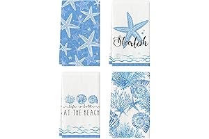 Artoid Mode Summery Beach Kitchen Decor Scallop Starfish Hand Towels