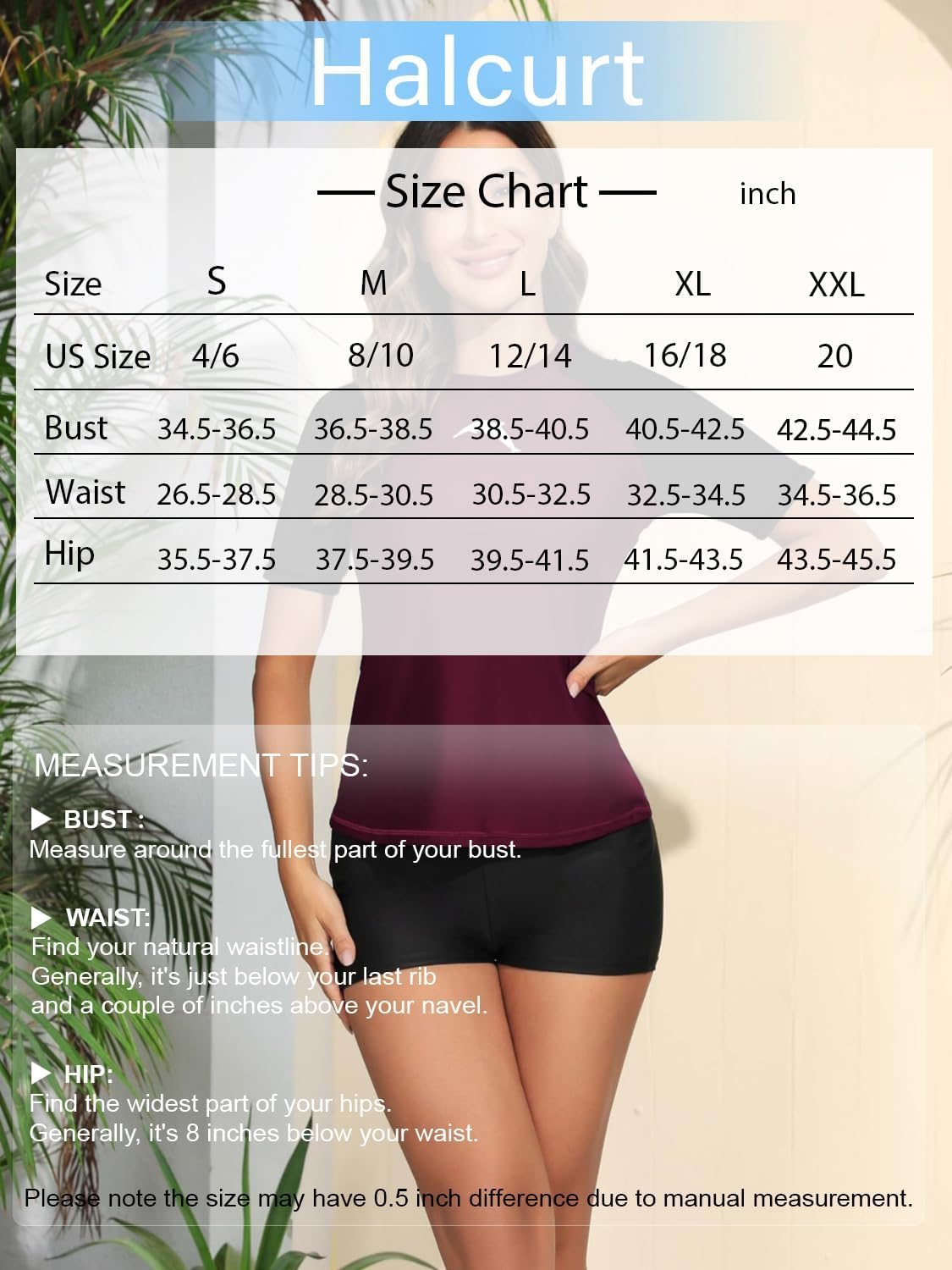 Halcurt Women's Short Sleeve Swim Shirt Rash Guard Swimsuit Top Only UPF50+ Sun Protection Bathing Suit - Image 6