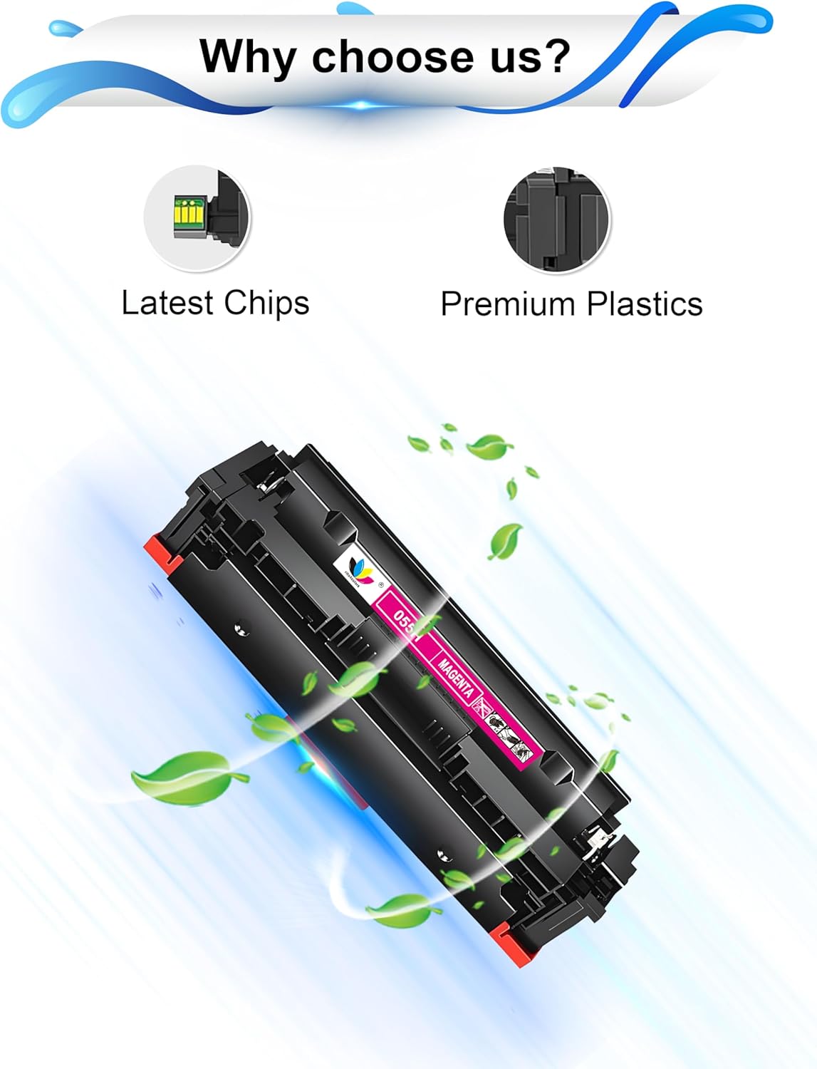 055 Toner Cartridge 4-Pack Replacement for Canon 055H 055 Toner Cartridges Compatible with Canon imageCLASS MF743Cdw MF741Cdw MF746Cdw MF745Cdw LBP663Cdw LBP664Cx Printers.