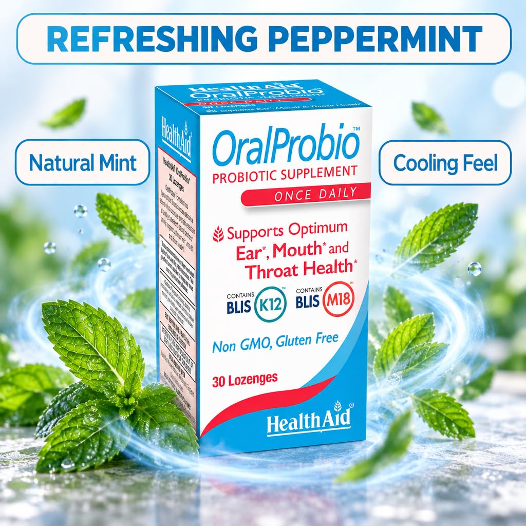 HealthAid OralProbio – BLIS K12 & M18 Oral Probiotic Lozenges – Supports Oral & Throat Health and Fresh Breath – Once Daily, Peppermint Flavor — Amazon image 7