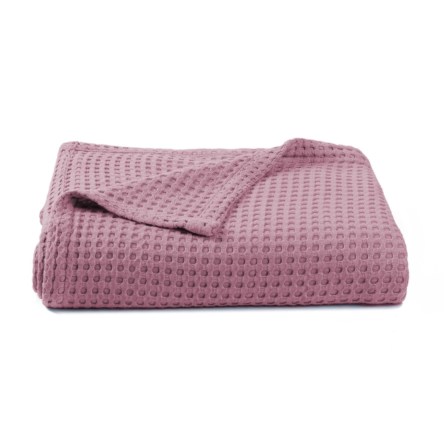 Kloovete 36” X 40” Inches Baby Waffle Weave Blanket, Ultra-Soft Receiving Blanket for Newborn, Breathable Swaddle Blanket for Boys and Girls Throw Blankets (Mauve)
