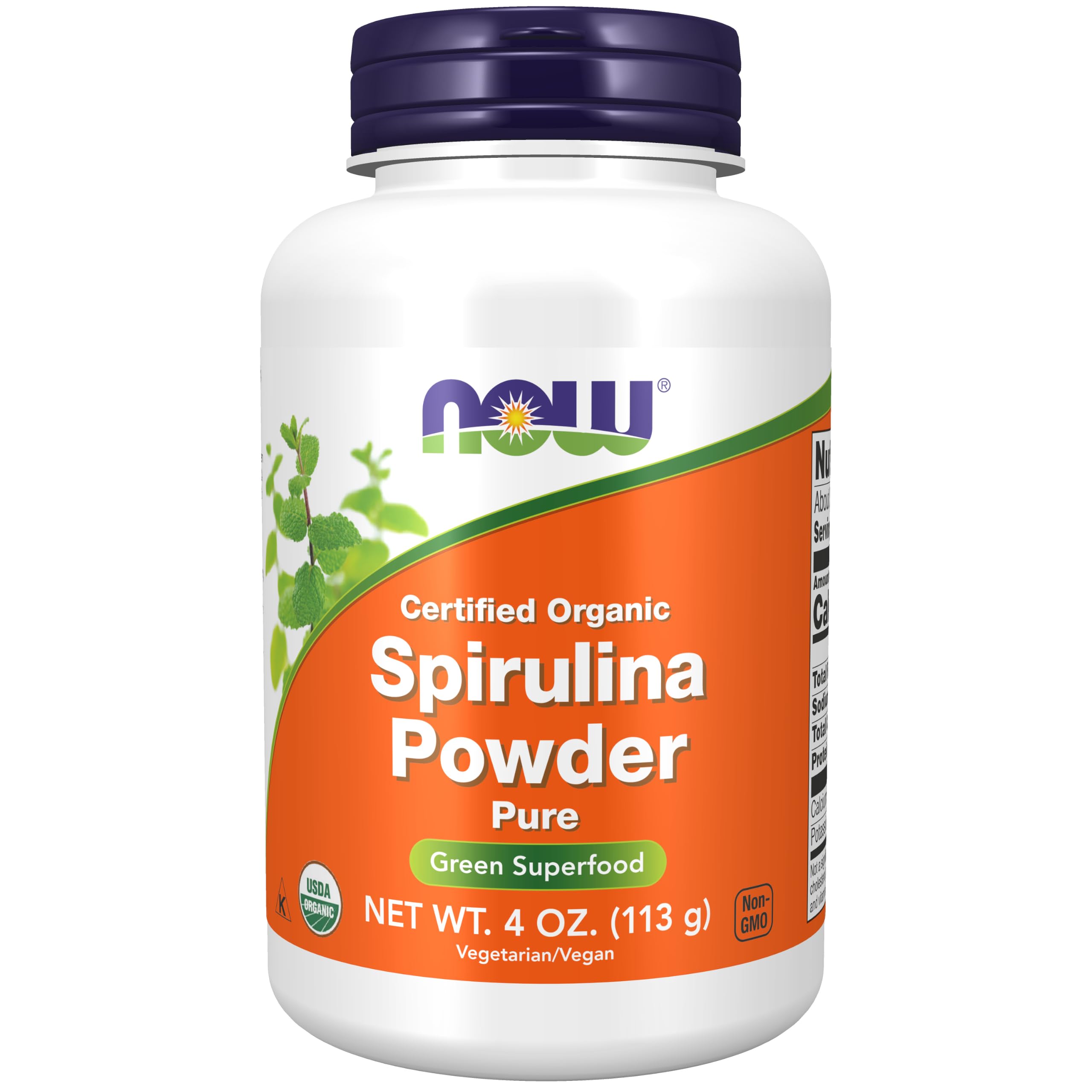 NOW Supplements, Certified Organic, Spirulina Powder, Green Superfood, 4 Oz 4 Ounce (Pack of 1)