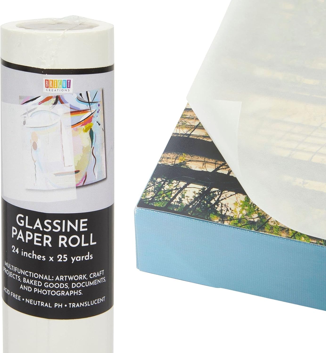 Glassine Art Paper Roll for Artwork, Tracing, Photos, Documents (24 in