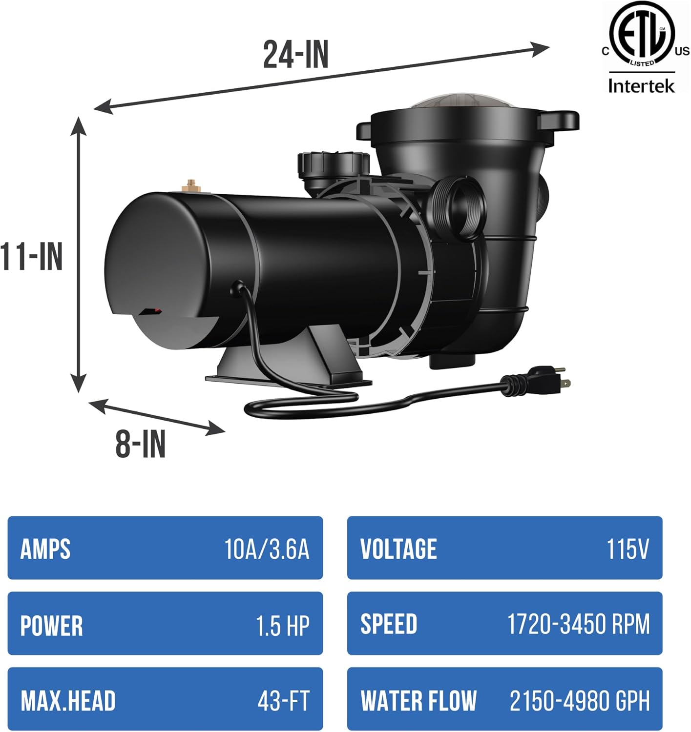 Sandman Sand Filter System w/ 1.5HP Pump - Above Ground