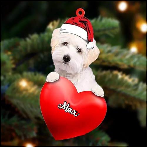 Maltipoo - Adorno de razas de perro 3D de 2 capas, adorno personalizado para perro, amante de los perros de Navidad, regalo para el amor, Maltipoo