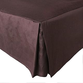 Sorrento Hôtel de luxe Basic, durable, confortable et résistant à l'abrasion, Poly/Coton Toile Lit Jupe avec 38,1 cm automne/pendantes, café, Simple