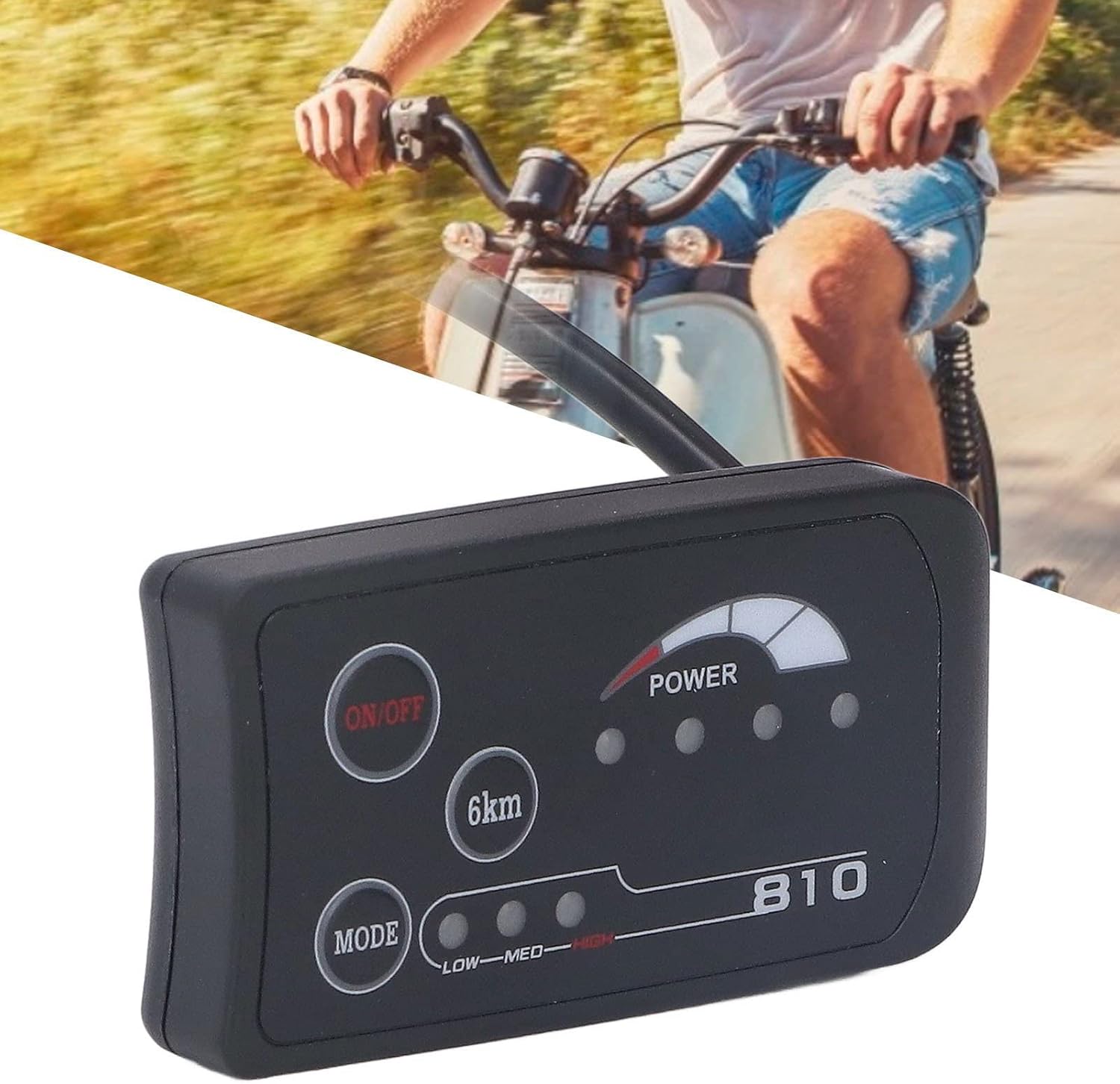 S810 LED Display Panel Electric Bike 4 Wire Digital Communication Power Display, Gear Memory Function, Material for Electric Bike
