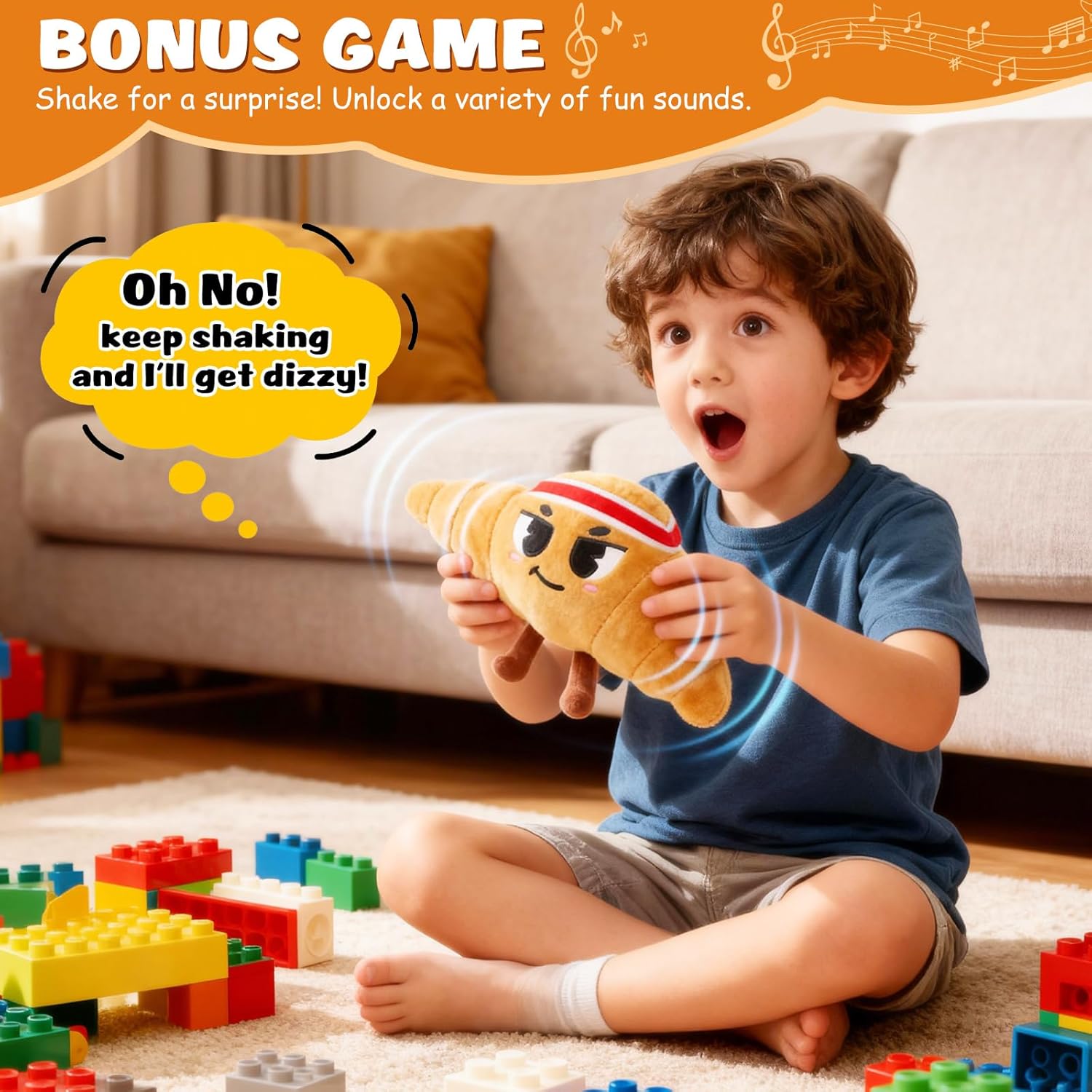 Flip & Pass the Croissant, Electronic Interactive Game, Hilarious Family Party Games for Kids Ages 3, 4-8+, Indoor/Outdoor Toys, 3 4 5 6 7 8 Year Old Girl & Boy Birthday Gift, Travel & Floor Fun