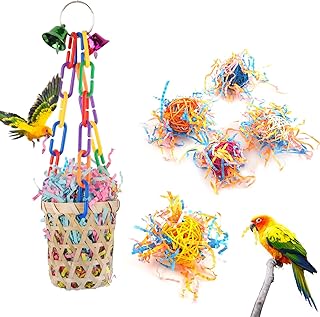 Bird Toys Parrot Chewing Toys Bird Shredder Toys Bird Foraging Toys for Small Birds Parakeets Parrot Lovebirds Cockatiel Conure