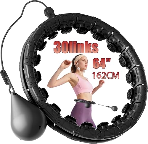 Weighted Infinity Exercise Hoop - 64in 30 Links Smart Hoop for Adult Weight Loss, Plus Size Low-Impact Fitness Hoop for Beginners & Women​