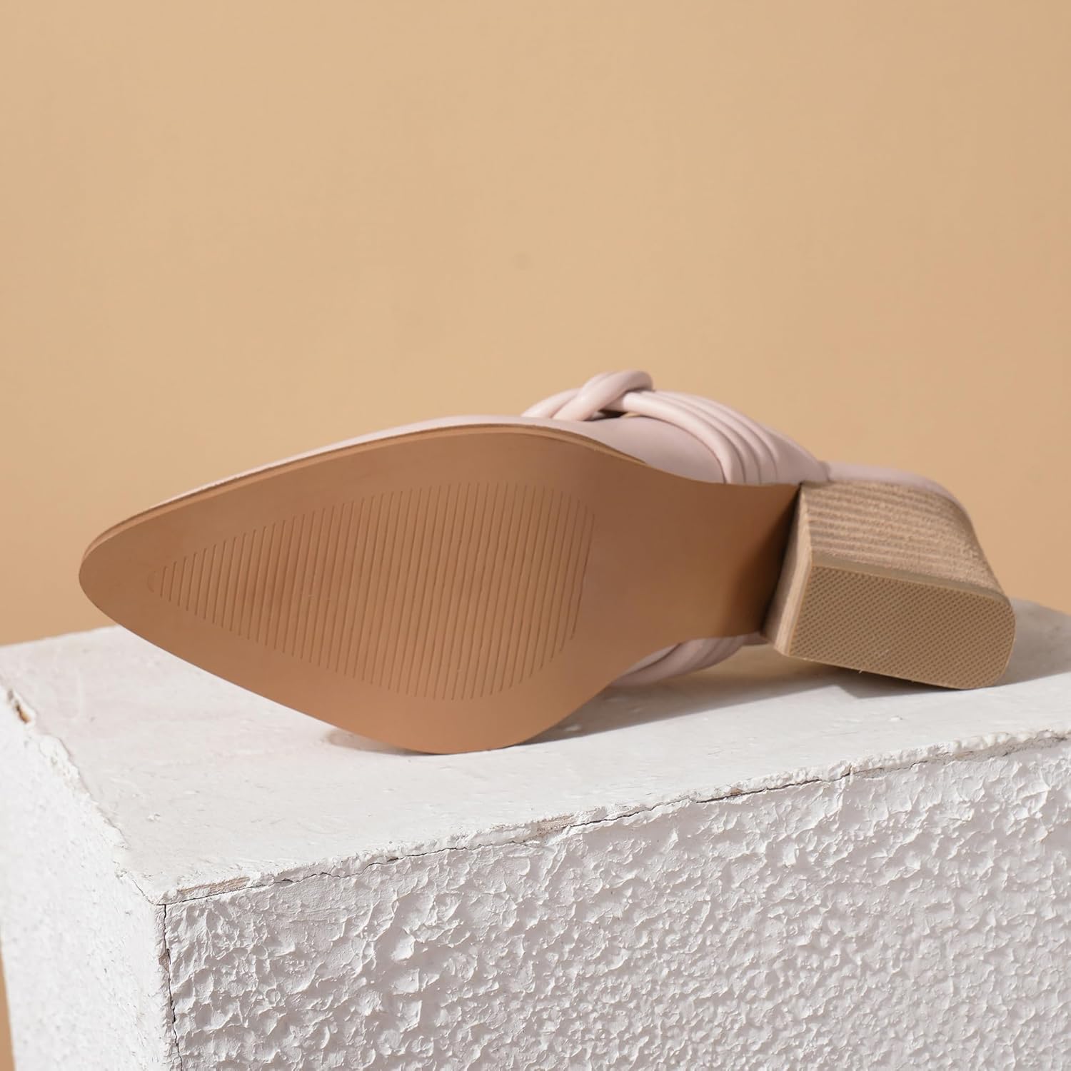 Women's Knotted Mule Western Mule Stacked Block Heels Mules Comfort Pointed Toe Slip on Slides Loafer Shoes - Image 4