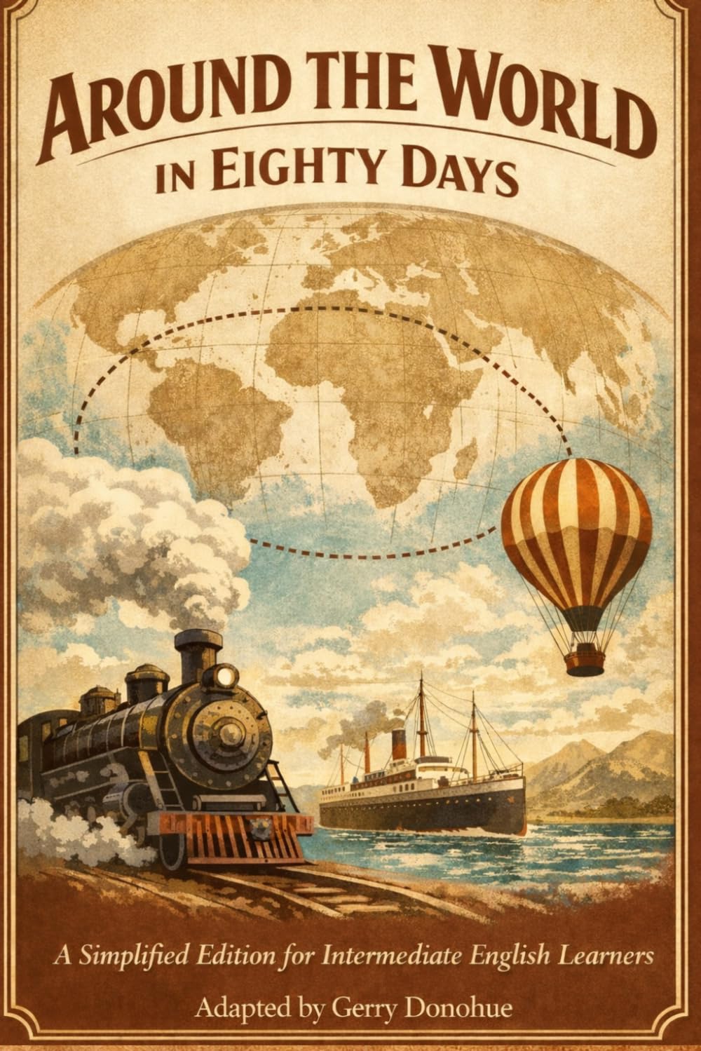 Around the World in Eighty Days — B1 Level | Simplified English Edition for Intermediate Learners: Graded Reader with Vocabulary Support, Comprehension Questions, and Answer Key