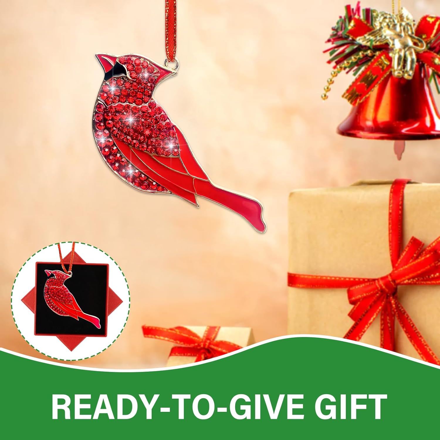 Red Cardinal Ornaments for Christmas Tree 2025 Metal Cardinal Christmas Hanging Ornament Bird Xmas Tree Ornaments Xmas Decorations Memorial Keepsake Gifts for Women Girls Kids - Image 4