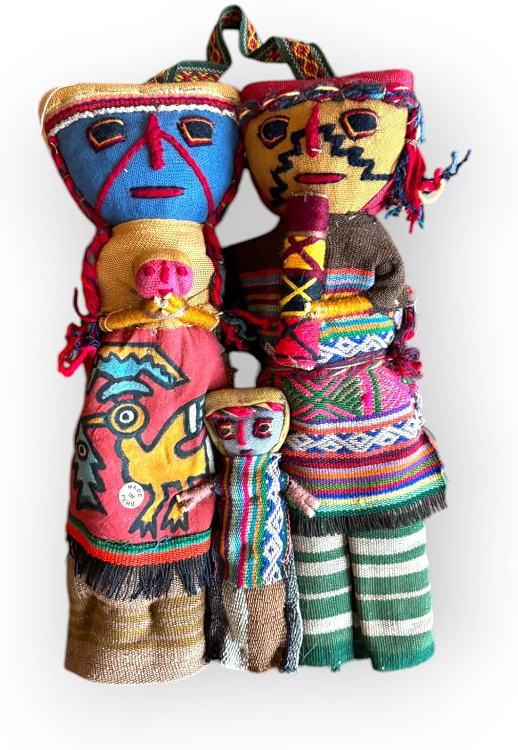 Peruvian Pachamama Dolls, family, Females&Male, Religion, Burial Inka dolls, Hanging Home Decor, Handwoven Textiles, Large