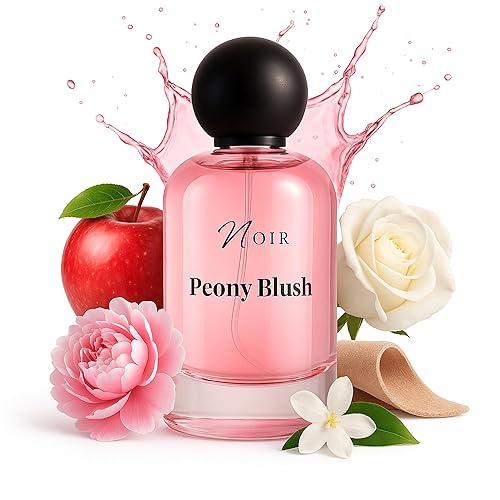 NOIR Peony Blush  Perfume Floral Romántico para Mujeres  Jugoso Manzana Roja, Peonía y Gamuza  EDP de Larga Duración  100ml  3.4 Fl Oz