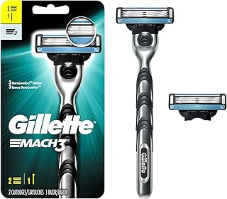 Gillette Mach3 Mens Razor with 1 Handle and 2 Razor Blade Refills
