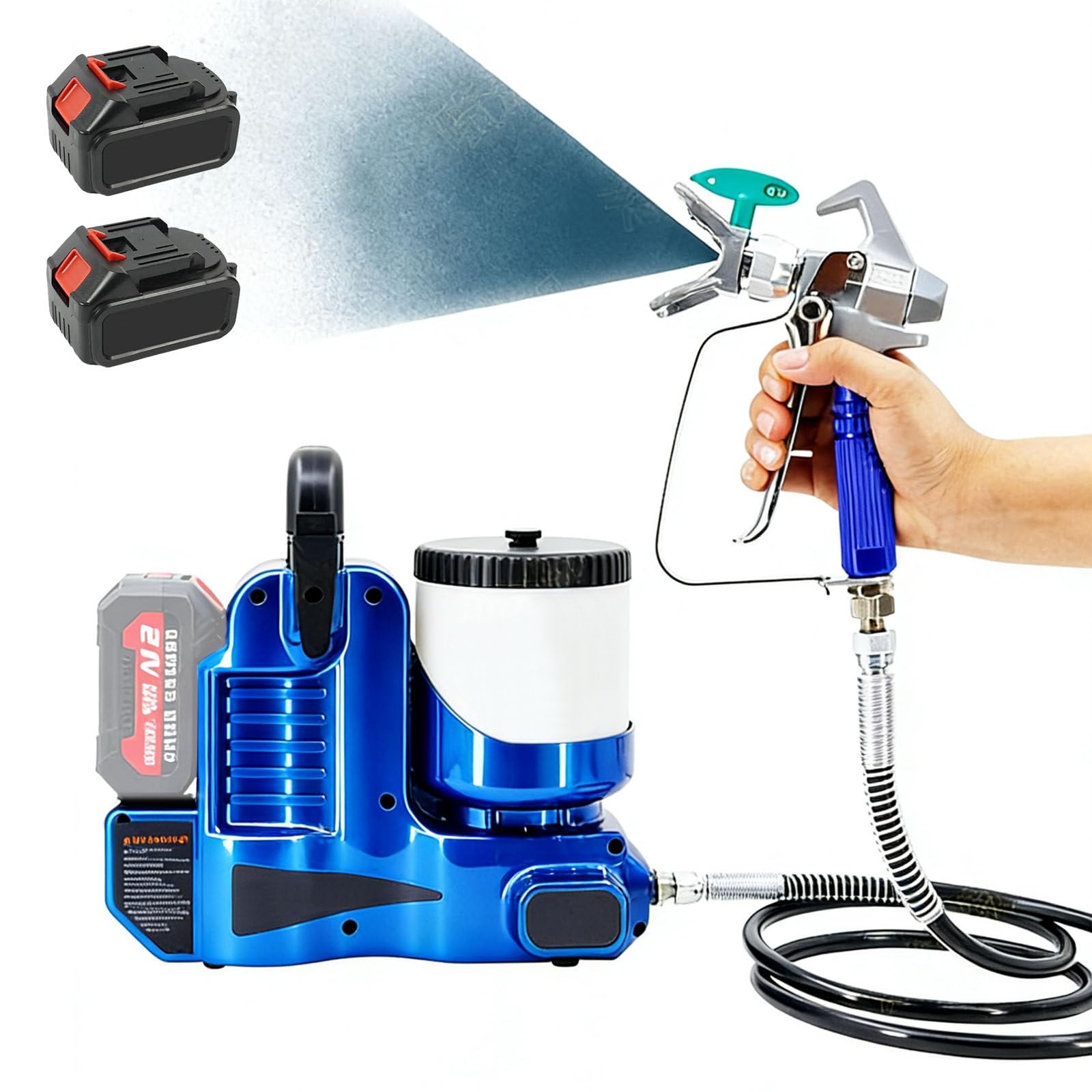 Rociador de pintura airless con control de 6 velocidades y motor de 550W inalámbrico