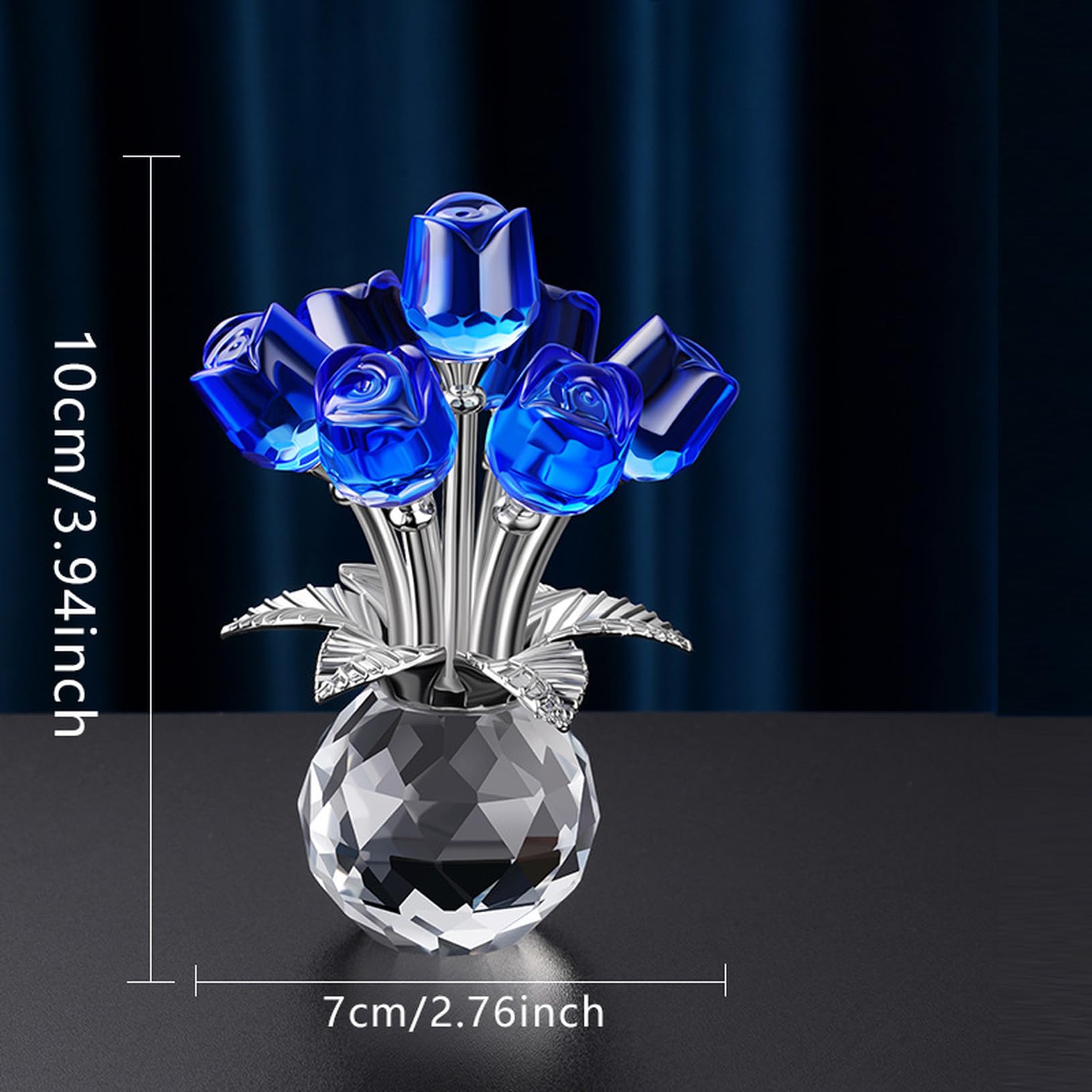 Amazon.co.jp: JAnjiaLxY ガラスの花の置物 クリスタルフラワー 