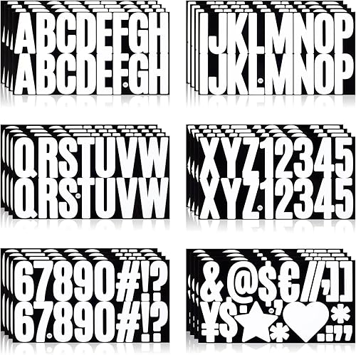 Vista 288 de Calcomanías de letras, 300 piezas, 30 hojas, vinilo autoadhesivo, impermeable, números de buzón, alfabeto para buzón, ventana, puerta, letrero, Negro