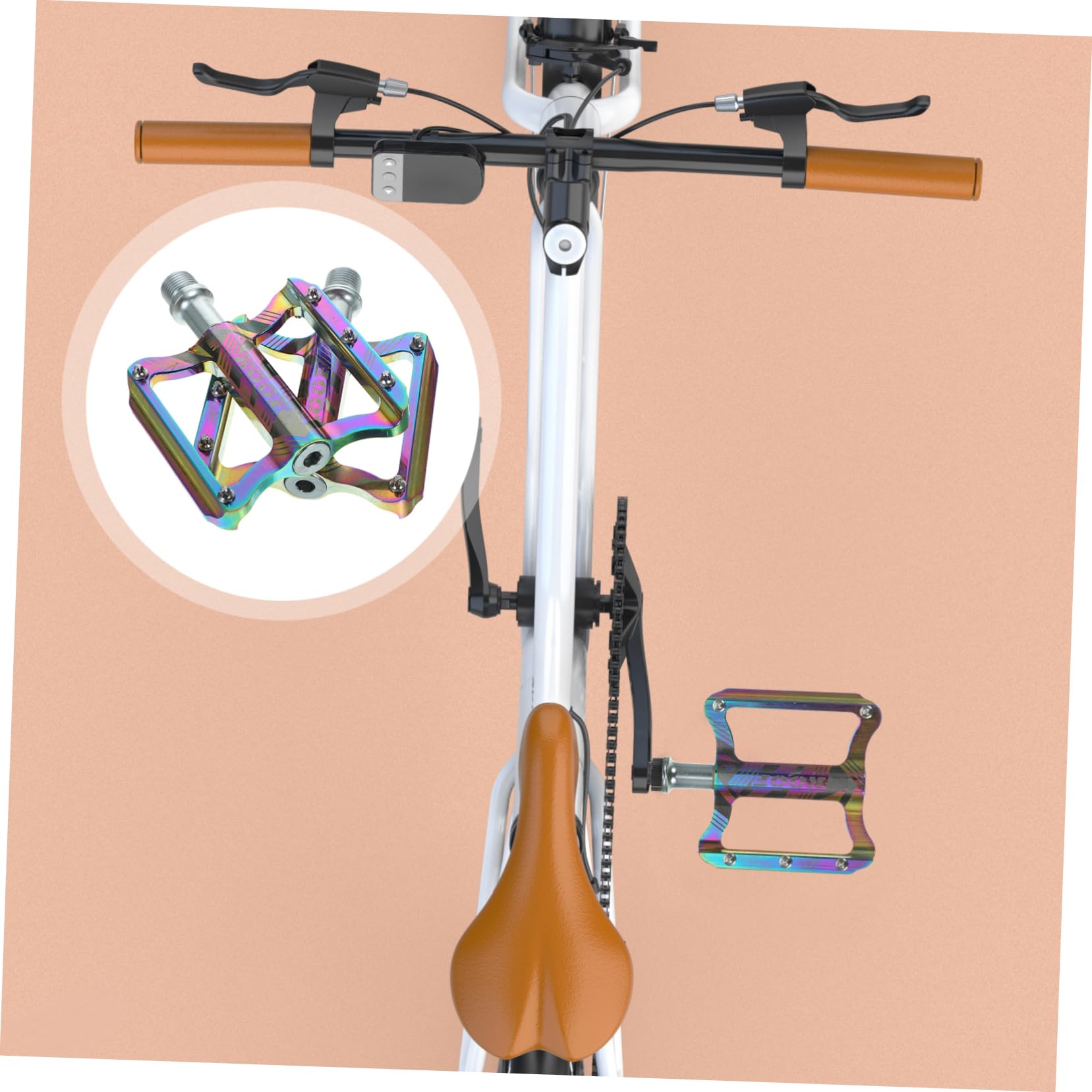 Aluminium Fahrradpedale 1 Paar Flachpedale für Mountainbike und Rennrad | Plattformpedale mit Anti-rutsch-oberfläche, Leichte Ausführung, Zubehör für Trekking und Geländefahrten Zufälliger Stil