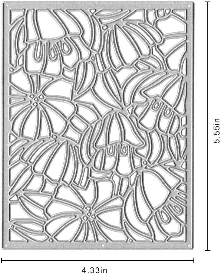 Metal Summer Fall Flower Frame Cutting Dies, Rectangle Background Die Cuts for Card Making Stencil Embossing Tool Scrapbooking DIY Etched Craft Dies