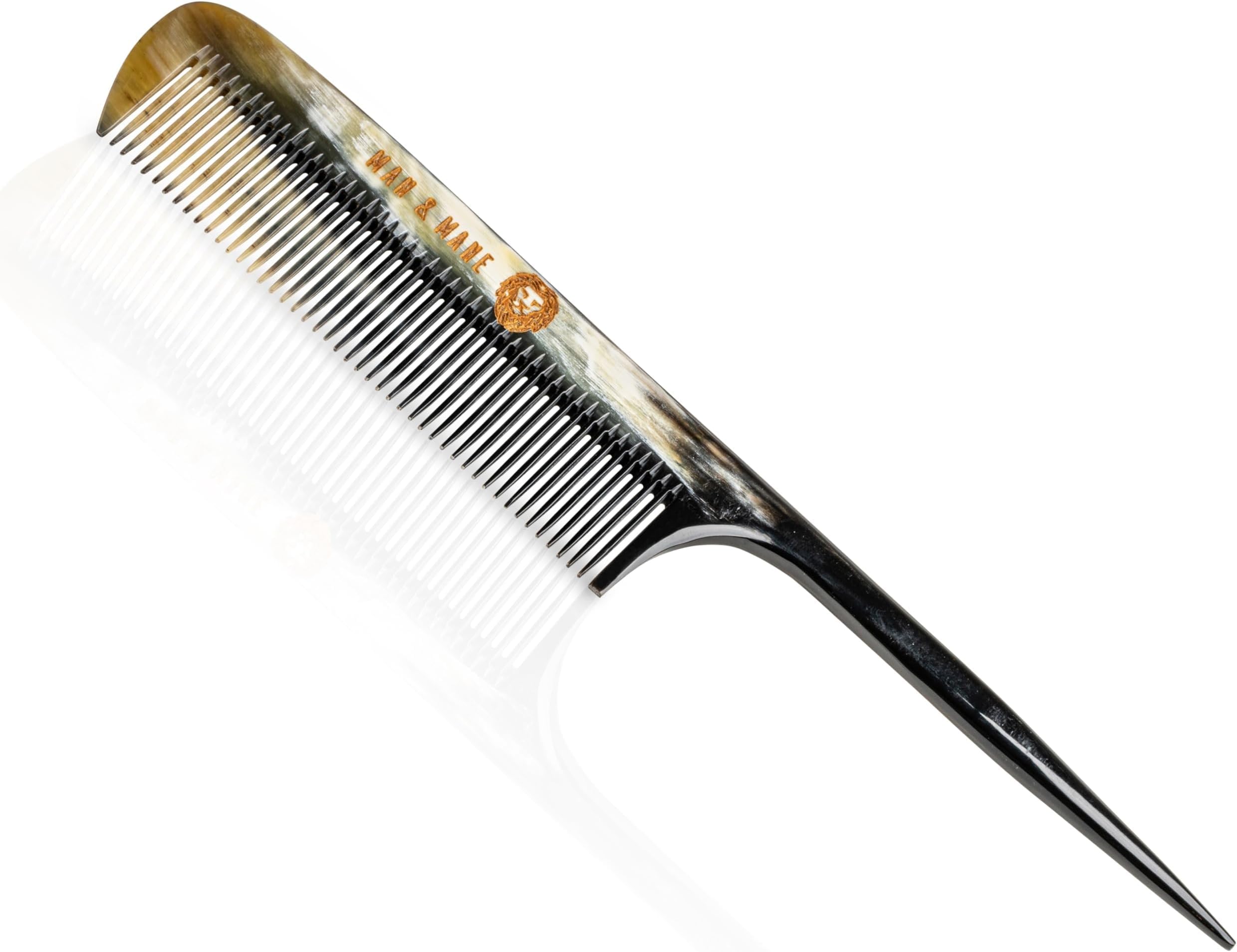 Premium Handmade 100% Oxhorn Anti-static Rat Tail Fine Tooth Comb for Women & Men
