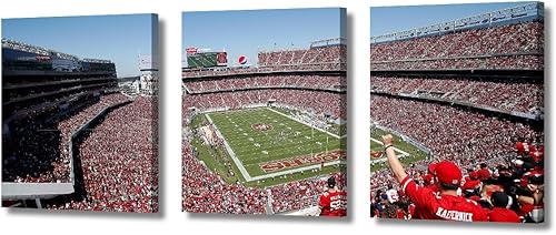 TFIAVSIN Arte de pared de 3 paneles de San Francisco, California, impresiones en lienzo deportivas, obra de arte de Estados Unidos, imagen de