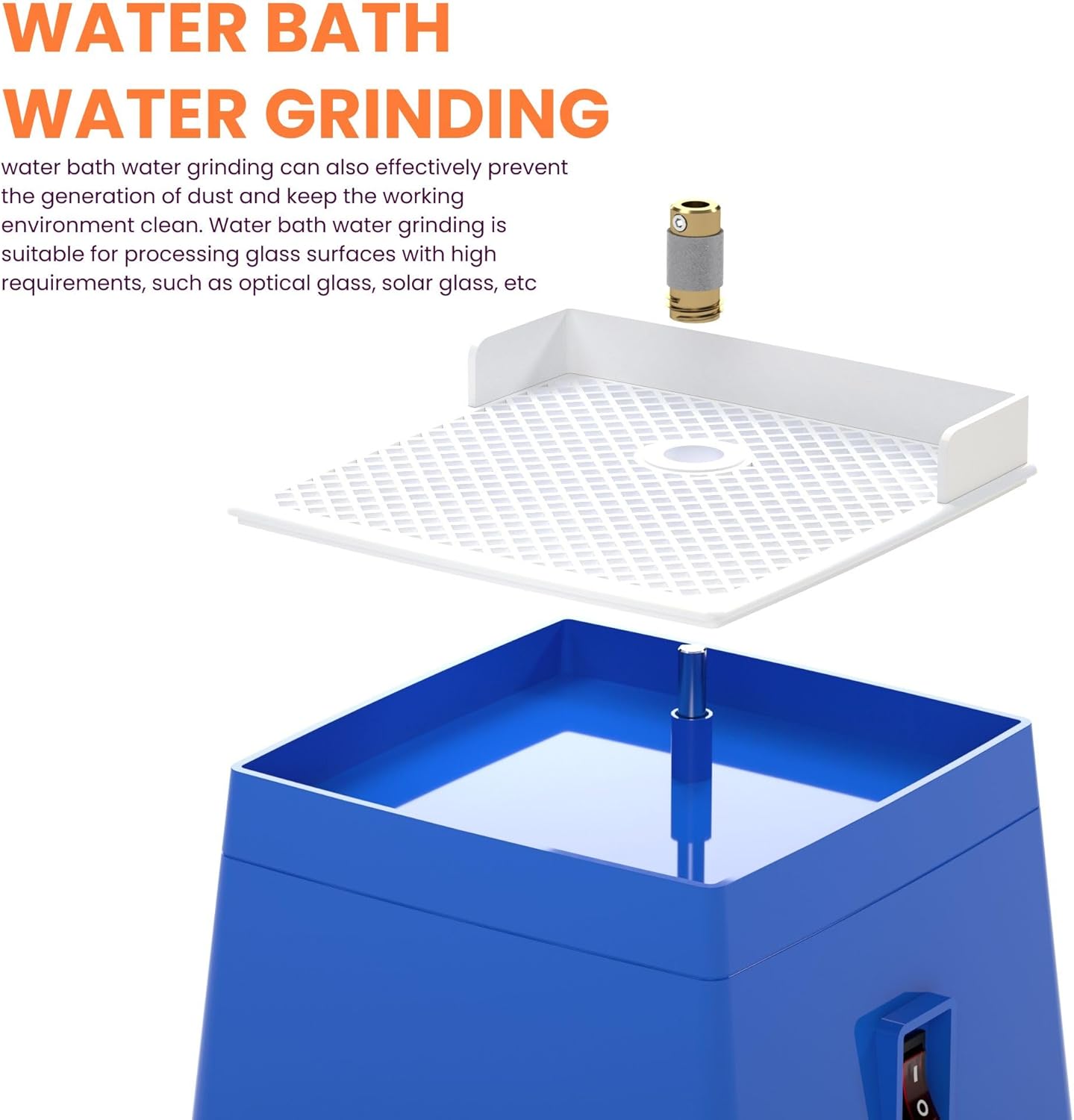 Stained Glass Grinder, Mini Stained Glass grinder machine, Includes 5/8'' Diamond Grind Bit, 65W 110V Blue