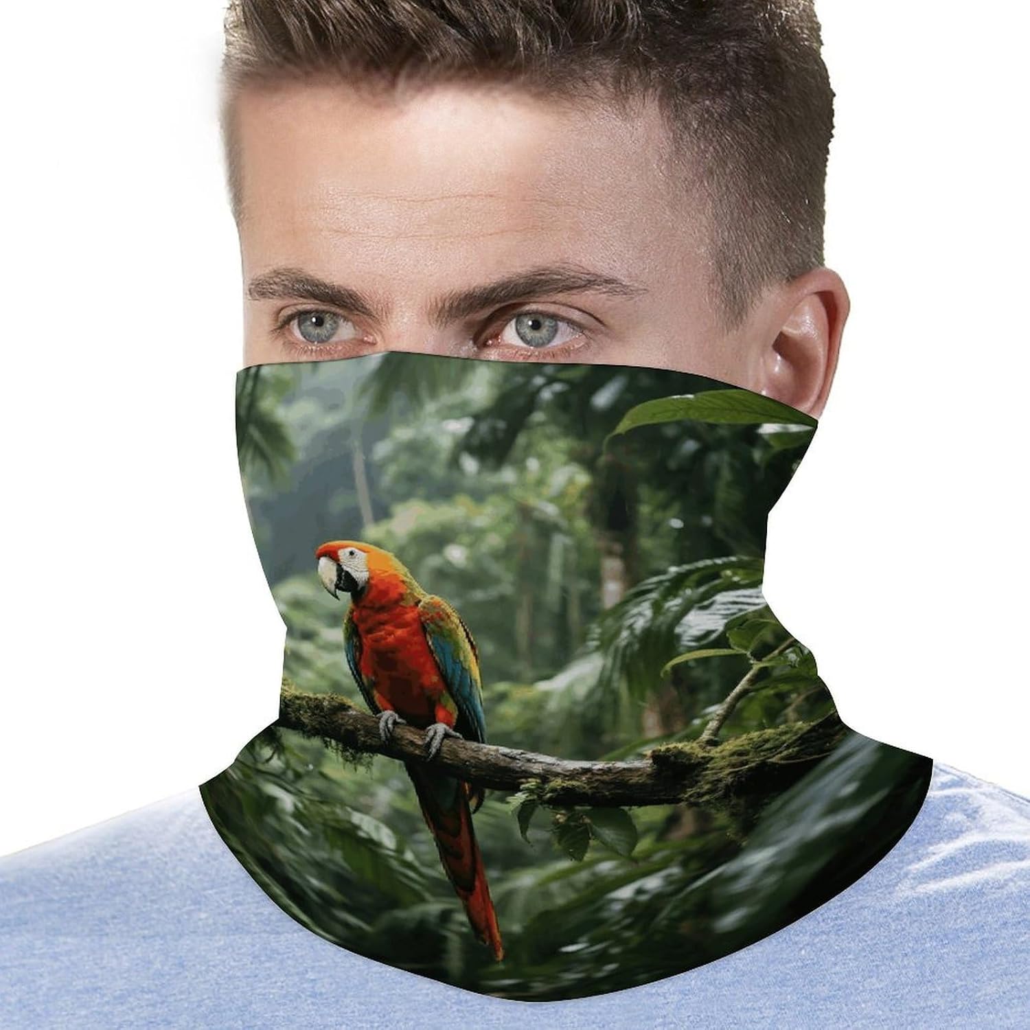 Parrot_rainforest Neck Gaiter for Men Women Cooling Wrap Headwear Winter Head Wrap Scarf Beautiful Headband Personality Balaclava Sport Magic Scarf Windproof Hair Bandana
