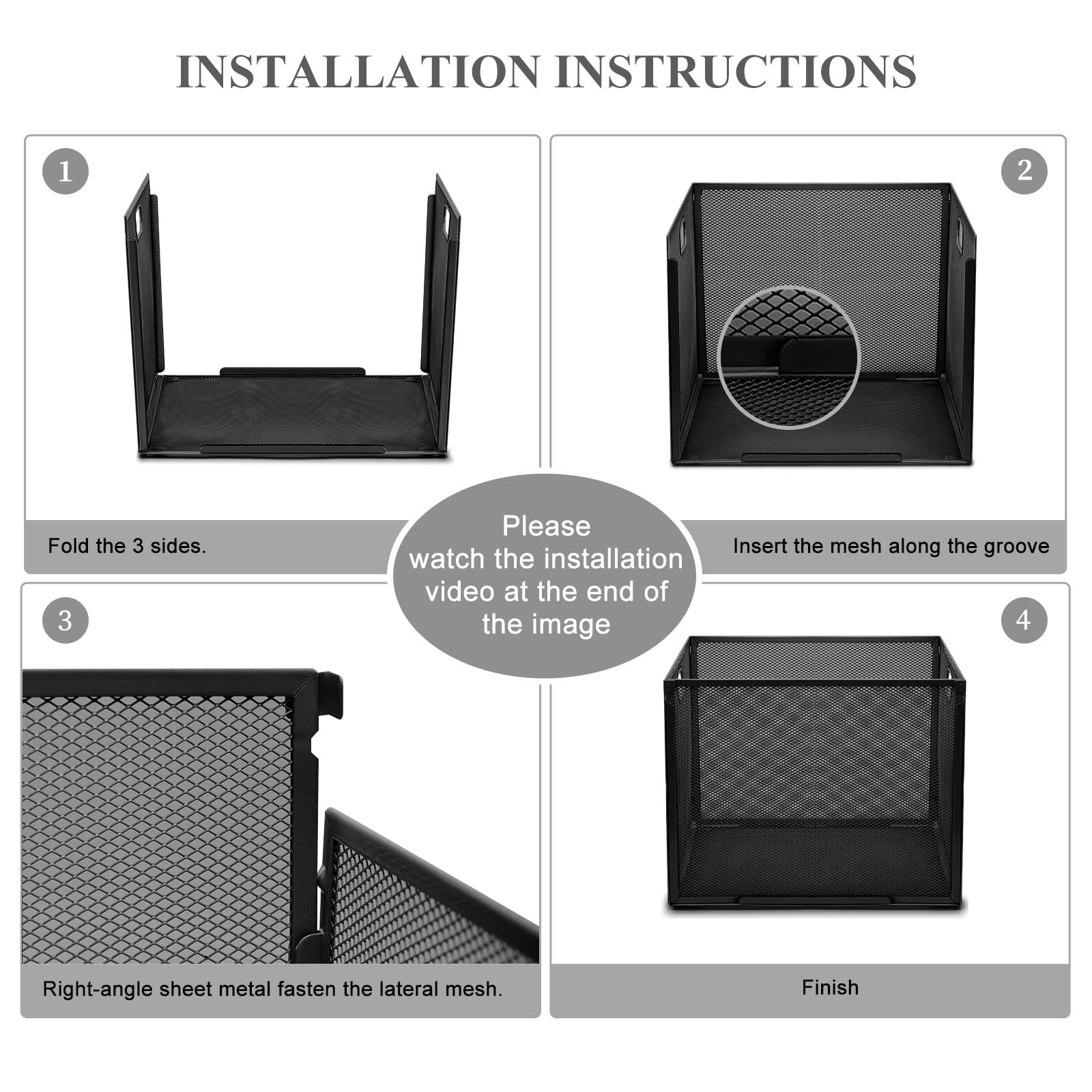 Snapklik.com : 2 Pack Desktop Hanging File Organizer, Portable Black ...