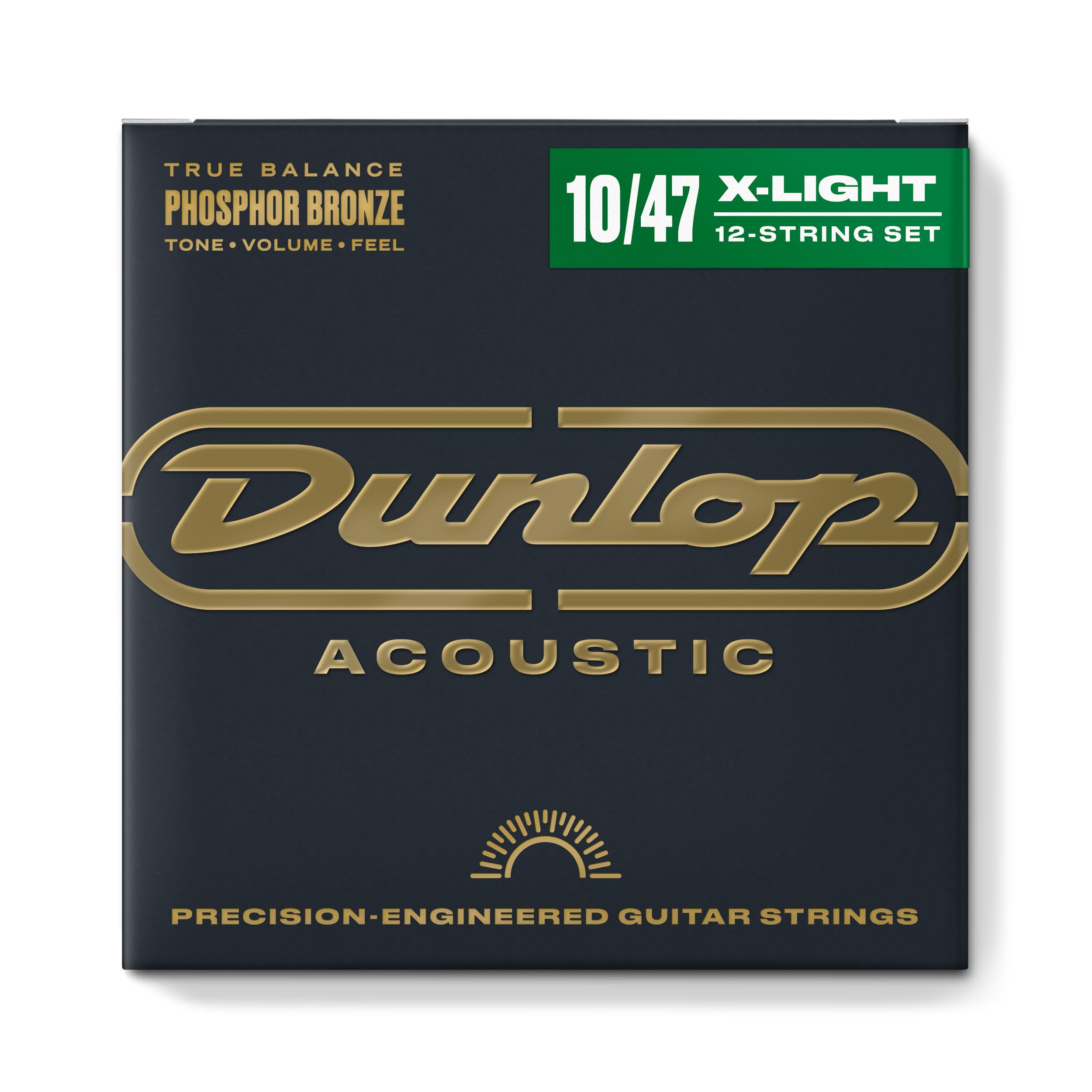 Jim Dunlop 38220104711 Dunlop-DAP1047J-Phosphor Light 12 Acoustic Guitar Strings (38220104701)