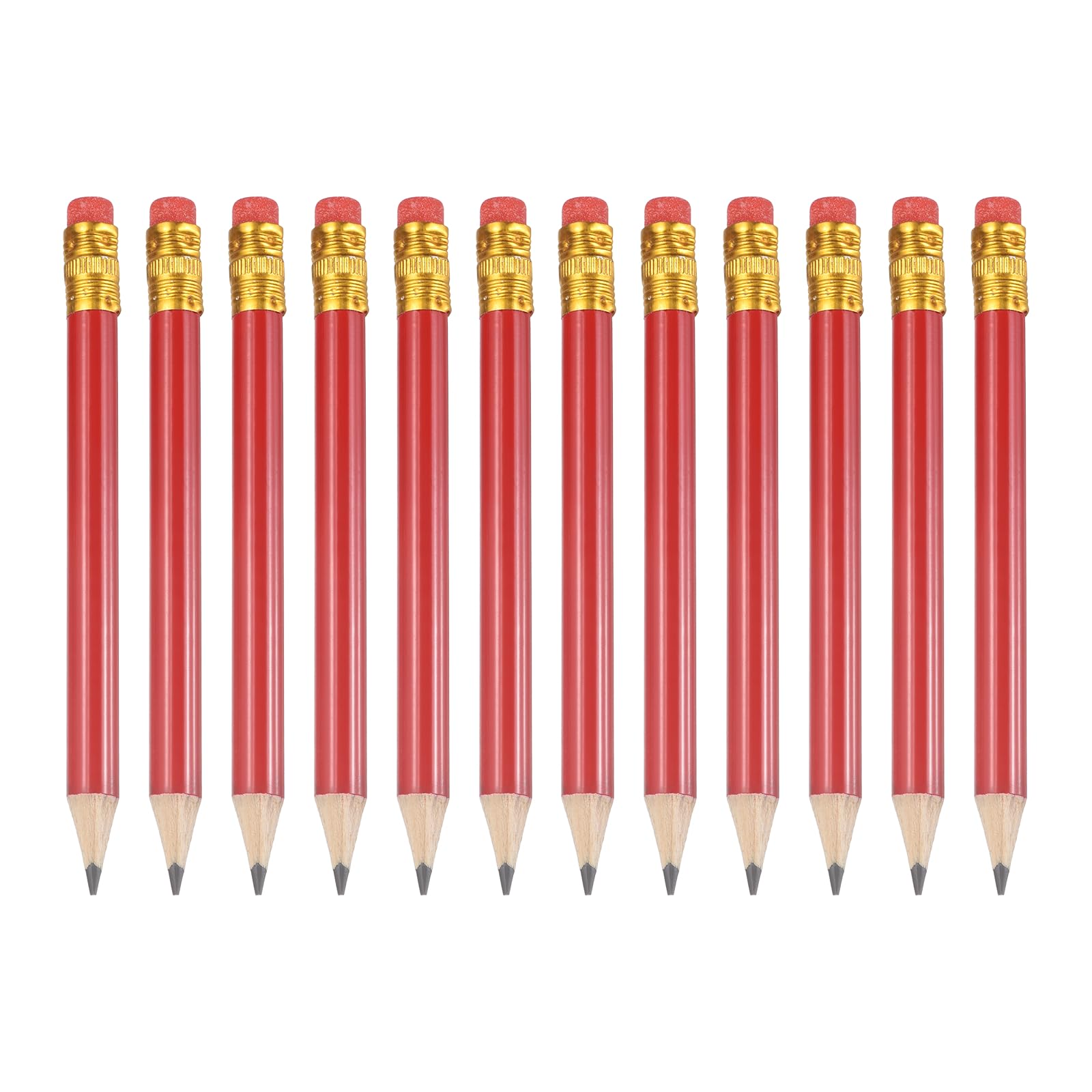 PATIKIL 12 Pack HB Pencils, 10cm Short Wood Graphite Pencils Thick Portable Golf Scoring Mini Pre Sharpened Erasable Pen with Eraser Bulk for Sport Games Meeting Office Writing, Blue