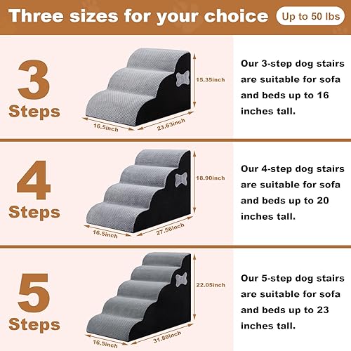 Miniatura 2 de Escaleras para perros pequeños, escalones para mascotas de 4 escalones para camas altas y sofá, escaleras inferiores antideslizantes, rampa de