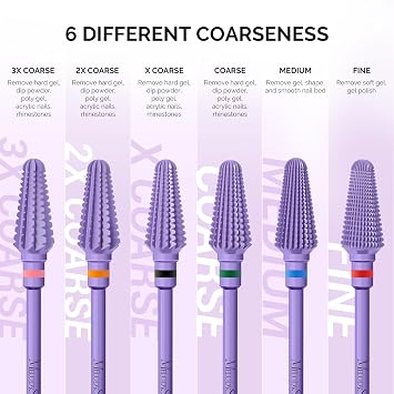 MelodySusie Professional Tornado 3/32'' Nail Drill Bits, Carbide Tungsten Multi-function Bits, Suitable for Manicure Pedicure Cuticle Gel Polishing, Salon Bits, Series Bit-X, Purple, 2XC