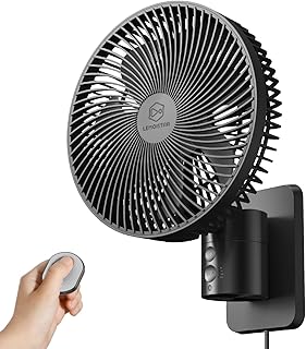 LEMOISTAR – Ventilador pequeño de 8 pulgadas con control remoto, oscilación de 90°, 4 velocidades, 4 temporizadores, incli…