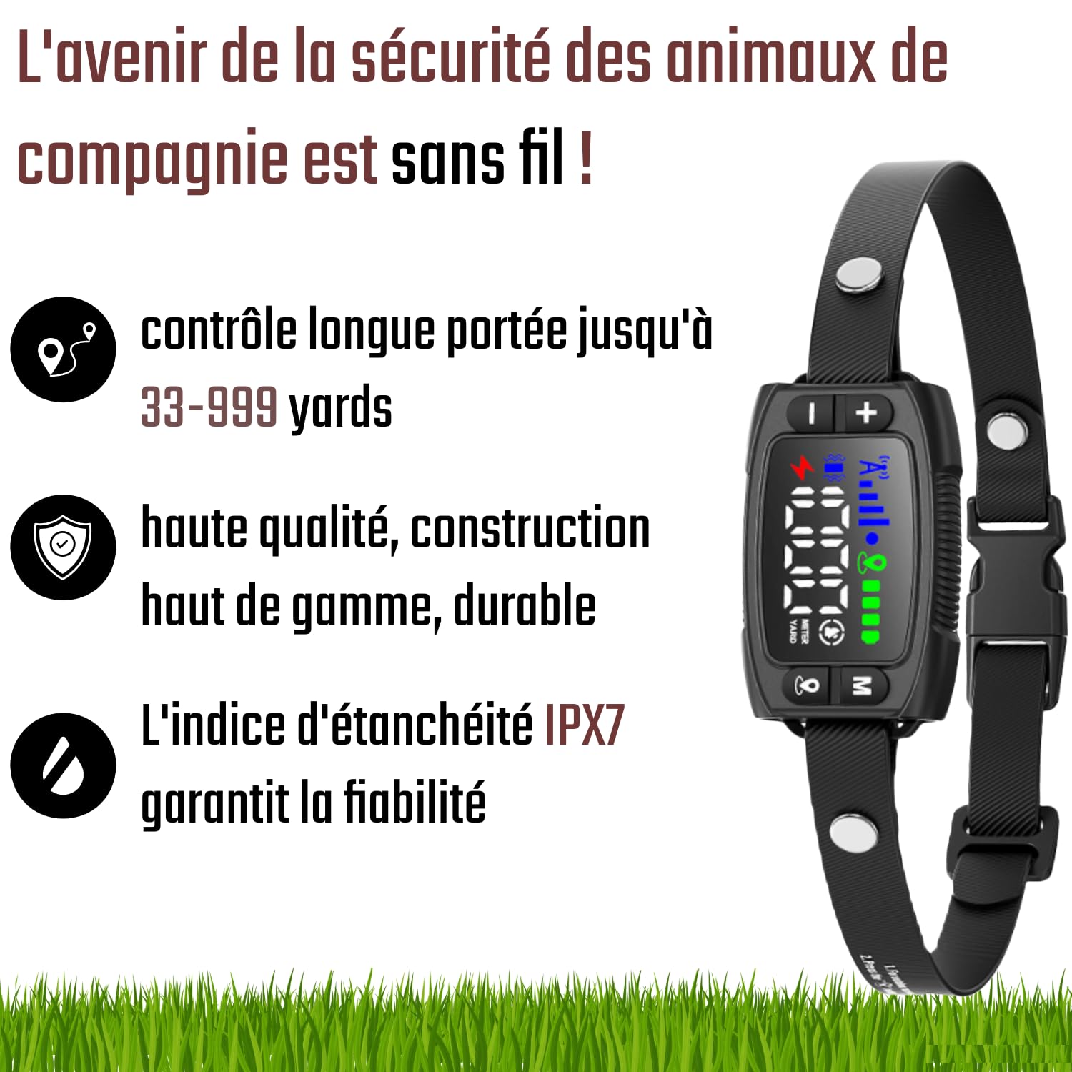 Clôture électrique sans Fil GPS pour Chien, clôture Intelligente de 4e génération, portée de 33 à 999 m, système Anti-Fugue contrôlé par IA, étanchéité IPX7, clôture électrique pour Chien
