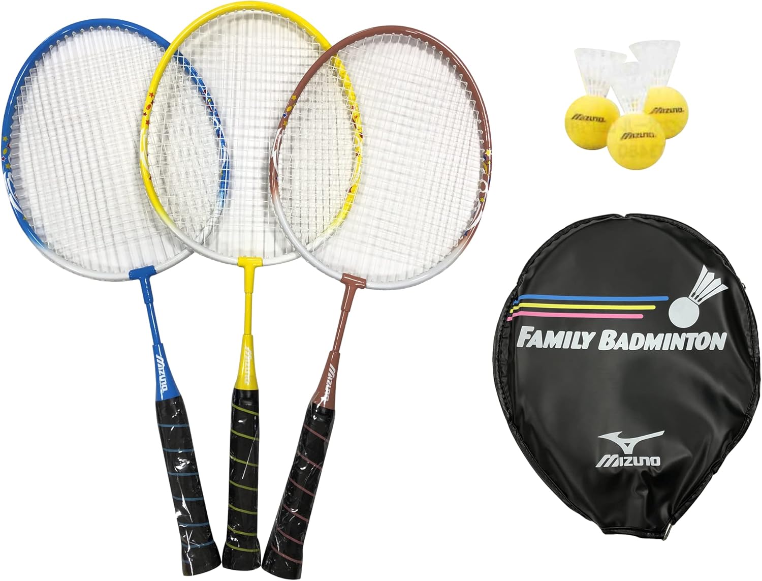 バドミントン ラケット ミズノ ファミリーバドミントンラケットセット3本セット シャトル6個セット C3jtf C3job