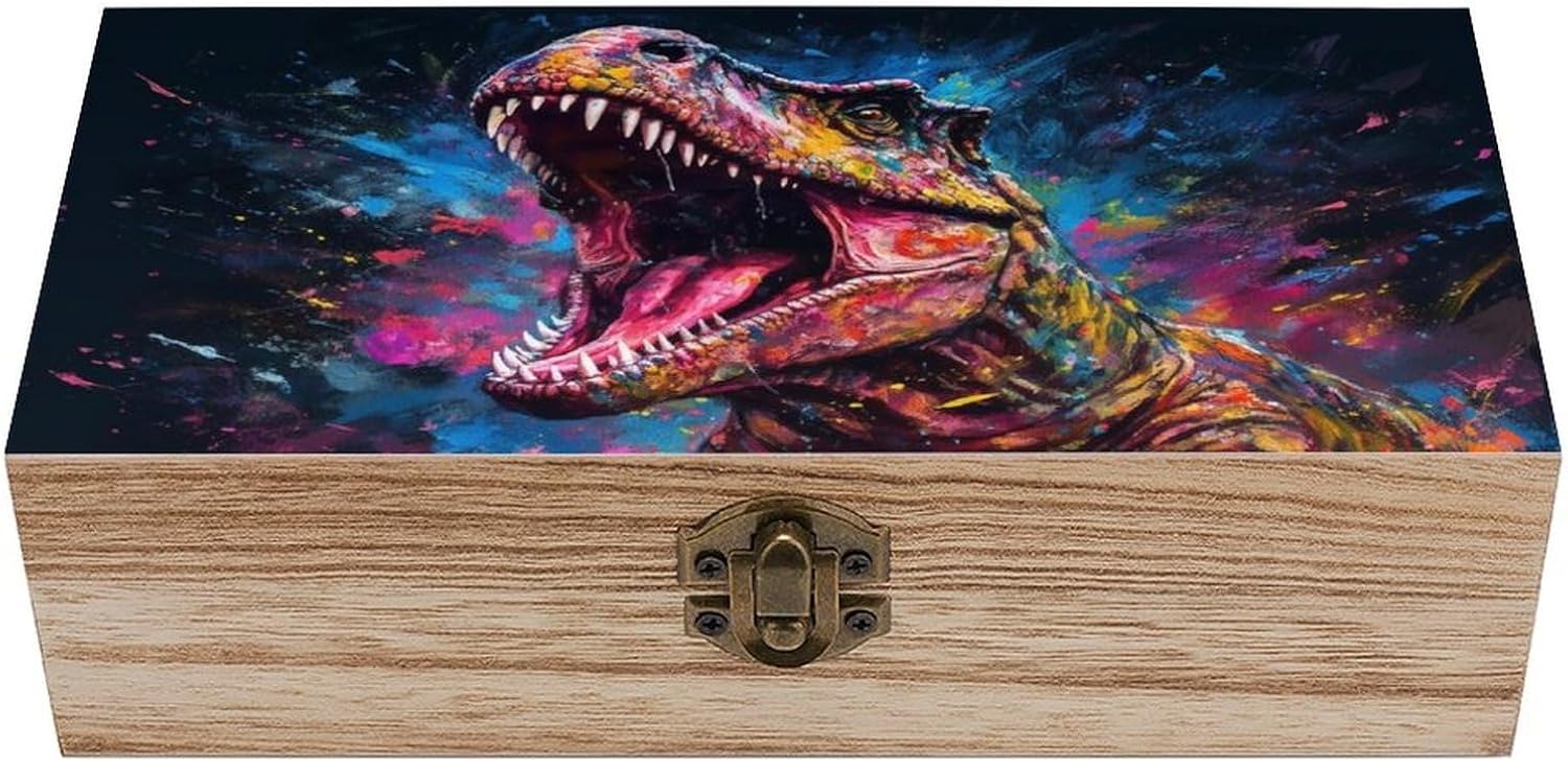 Colorful T-rex Dinosaur Jewelry Box