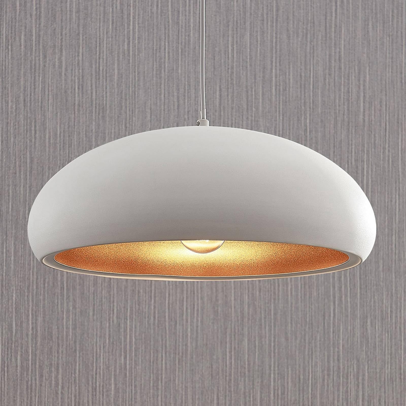Lindby Lámpara colgante Gerwina (Moderno) en Blanco hecho de Metal e.o. para Salón & Comedor (1 llama, E27) lámpara techo