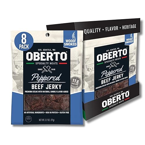Oberto Specialty Meats - Carne seca de res con pimienta, 2.7 onzas (paquete de 8)
