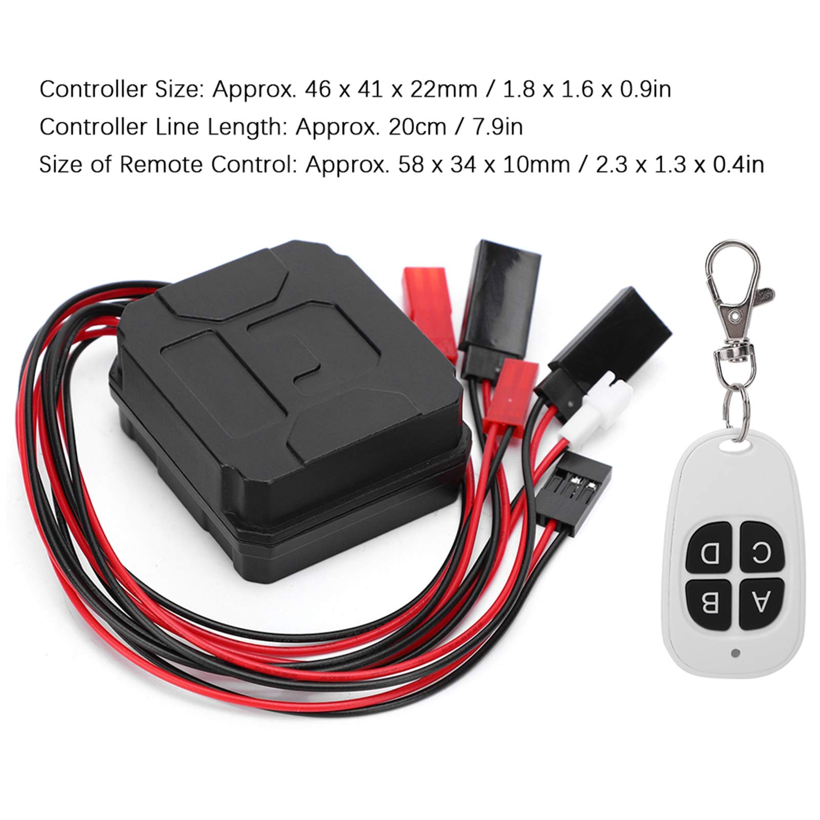 Télécommande de treuil sûr Pratique en métal et en Plastique, contrôleur de treuil sans Fil, Robuste pour Accessoire de Chenille à échelle 1:10 TRX4 KM2 RC